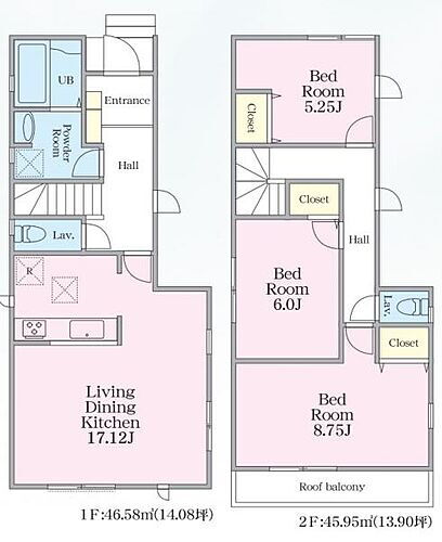 相模原市中央区小町通２３－１期　１号棟 各室十分な広さが確保された使いやすい3LDKの間取りです。