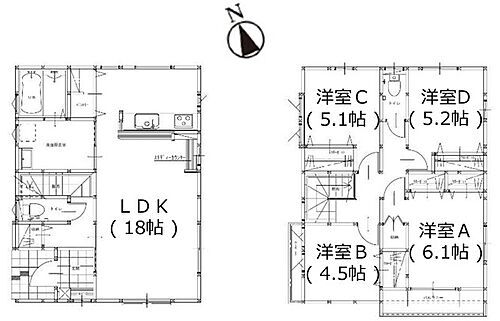 城南区長尾４丁目２期－ＹＴ 広々4LDKの間取りは、家族が増えても住み続けられるお家です。
