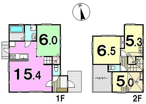 新築戸建　大平寺２丁目 ◆2階洋室にはロフトがあり、収納としても活用できそうですね。◆日当たりの良い南面バルコニーはお洗濯物もたっぷり干すことができます。◆家族が顔を合わせる時間を増やしてくれるリビングイン階段採用。