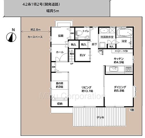 給田４丁目戸建 4LDK耐震・省エネに配慮した注文住宅です。1階間取り