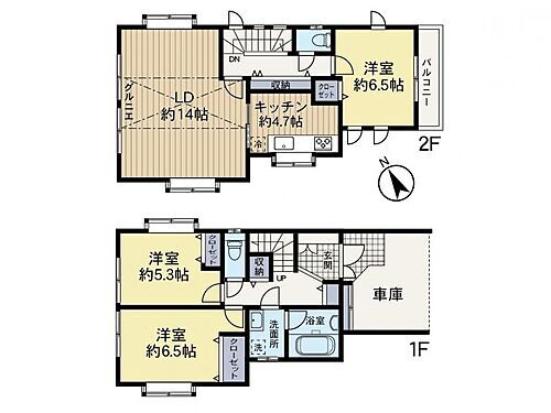 麻生区高石４丁目　再生住宅 間取り図