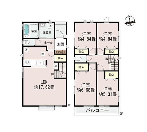 熊本市南区出仲間７丁目第１－２棟（１号棟） 全居室収納付きで便利です。