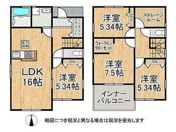 大和高田市大字奥田　新築一戸建て　６期　１号棟 収納豊富な、4SLDKの間取りです