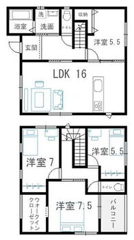  4LDK+S（ウォークインクローゼット）