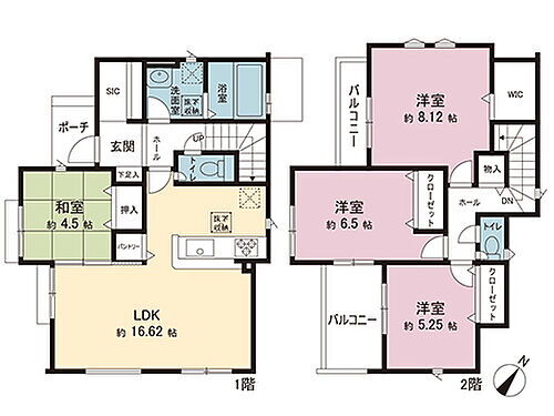 福島市森合字南戸ノ内　新築戸建　１号棟 間取図です。図面と異なる場合は現況を優先させていただきます。