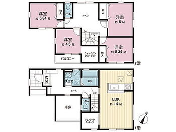 仙台市太白区八本松１丁目　新築戸建　１号棟 間取図です。図面と異なる場合は現況を優先させていただきます。