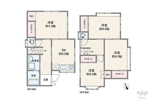 川崎市宮前区菅生２丁目　一戸建て 間取りは延床面積86.25平米の4DK。