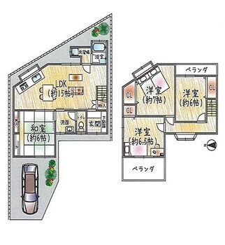 枚方市招提南町　中古一戸建て オール電化・2面バルコニー