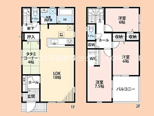 中古　大和市南林間６丁目 リビング広々18帖、2階居室は全室6帖以上でゆったり暮らせる間取りです！
