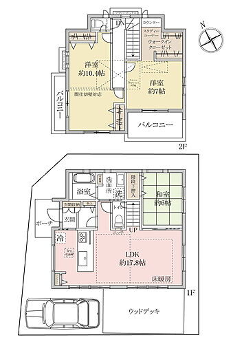 鎌ケ谷市東中沢２丁目 爽快なワイドサッシと、6帖のモダン和室を備えた快適LDKの家！
