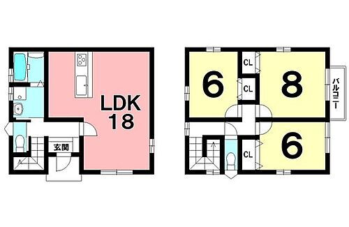 戸建　常盤１丁目／７区画 3LDK、99.27m2（30.02坪）、LDK18帖、オール電化、全居室照明付きです！