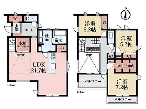 横浜市栄区犬山町　新築一戸建て テレワーク等に最適な中二階ホール！