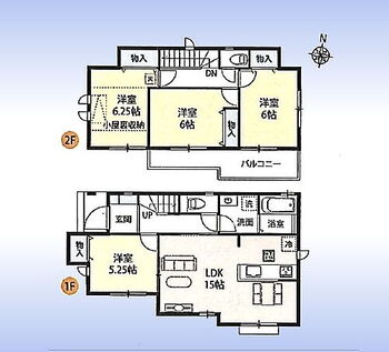 さいたま市見沼区蓮沼３（全８棟）Ｄ号棟 木造2階建て4LDK。小屋裏収納付。全室南向き。