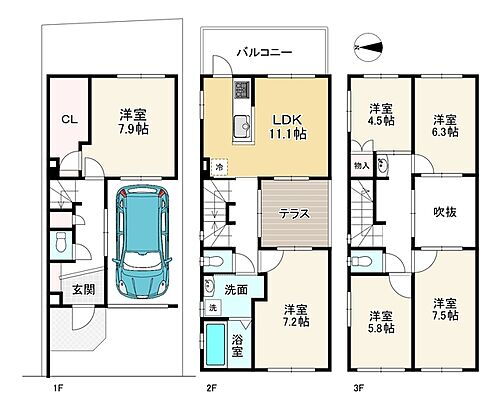 京都府京都市上京区堀川通上立売上る竹屋町 7480万円 6LDK