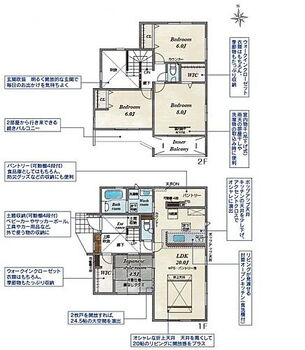 小原田２丁目　全３棟　２ 2号棟　8帖のゆとりある寝室は、大容量のウォークインクローゼット付きです！