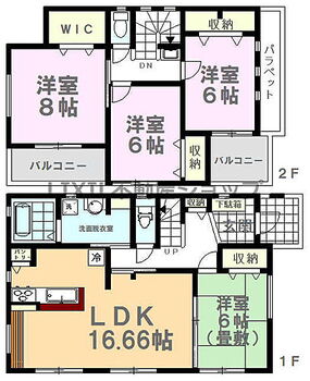 矢板市東町２２－Ｐ１　２号棟 【間取り図】間取り図です。