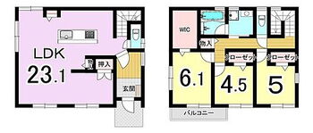 中古戸建　山田町 【間取り】3LDK+WIC