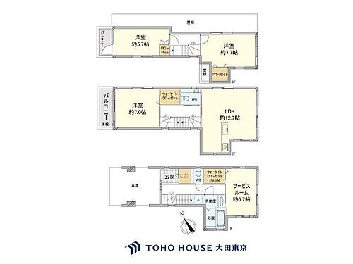 東京都大田区多摩川２丁目 7180万円 3SLDK
