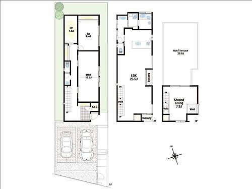 吹田市千里山西１丁目 間取り：3LDK10.7帖の洋室は広く1室としても、また2部屋に区切ることも可能。