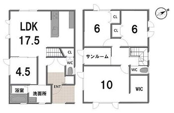 中市　新築戸建 【4LDKの間取り】サンルームがあるので雨の日や花粉のシーズンも洗濯物が干しやすい！