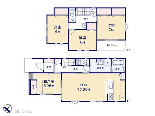 上尾市中妻３丁目　新築　全２棟 間取り