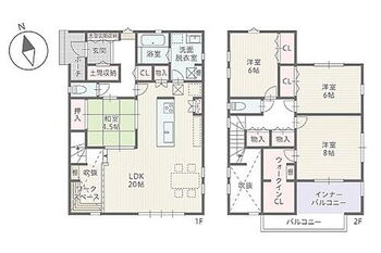 蒲郡市豊岡町殿門　２号棟 4LDK