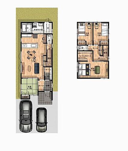 金沢市田上１丁目　新築戸建 間取りは和室付きの4LDK＋独立サンルームの使いやすい間取りです。