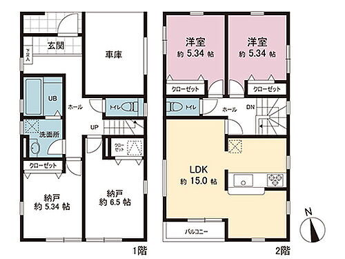 仙台市青葉区落合５丁目　新築戸建　１号棟 間取図です。図面と異なる場合は現況を優先させていただきます。