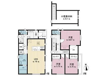 若林区南小泉３丁目　新築 間取り図です。