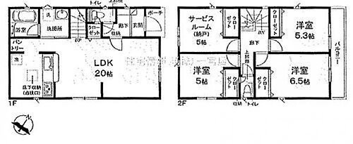 稲沢市稲沢町割田　新築戸建　３号棟 間取図です。図面と異なる場合は現況を優先させていただきます。