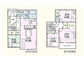 新築　前橋市上新田町２３－１期　ＬＩＧＮＡＧＥ　１号棟 建物面積28.80坪　シューズクローク・ウォークインクローゼット・各部屋収納付きで便利です！日当たりの良いバルコニーは気持ちよく洗濯物が干せます♪　　