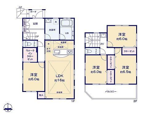 浦和区岸町 浴室・洗面室が共に1.5坪。実際に見学すると衝撃を覚えるほどの広さです。4つの居室はすべて6帖以上。うち3部屋、及びLDKが南向きで、陽当り良好な明るいお家です！