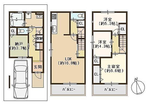 大阪府堺市西区浜寺石津町東3丁 石津川駅 新築一戸建て 物件詳細