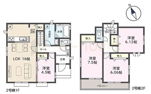  4LDK＋全居室収納、土地面積135.04m2、建物面積96.26m2