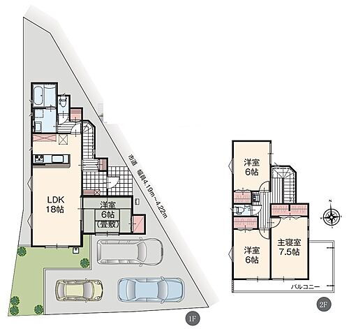 熊谷市円光２丁目　新築戸建　ＩＲＯＤＯＲＩ　ＡｉＴＯＷＮ　０１号棟 南側にお庭付きです！家庭菜園などいかがですか？