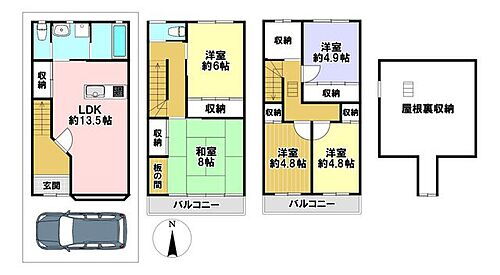 大阪府大阪市平野区平野宮町２丁目 2350万円 5LDK