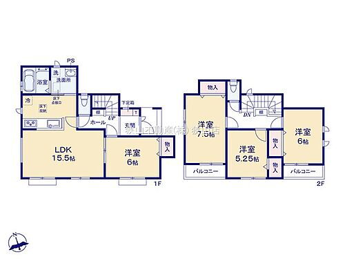 川越市小室　新築戸建　Ｃ号棟 全居室が南に面し、明るく暖かい室内です。