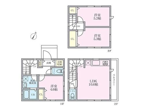 神奈川県川崎市中原区小杉陣屋町２丁目 3980万円 3LDK