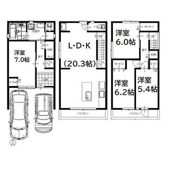 駿河区　みずほ２丁目　新築分譲住宅全２棟　Ｂ号棟 4LDK、3階建て！