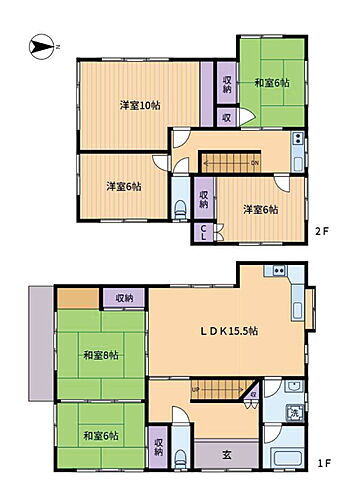 （クラシア）家事動線がスムーズな間取り　鶴ヶ島市五味ヶ谷 和室3部屋、洋室3部屋の6LDKです。主寝室は10帖の広さを確保したゆとり設計です。