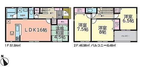 西郷村熊倉第１１　全５棟　３ 3号棟　全室南向きで日当たり風通し良好！温もりの我が家を叶えます。