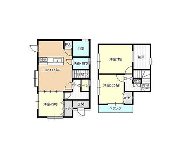 鹿児島市谷山中央３丁目　戸建て 【リフォーム後間取り図】3SLDK。1階の和室は洋室へと間取り変更予定です。