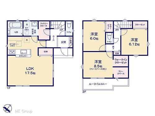 野田市親野井２３ー１期　新築一戸建て　全８棟 間取り