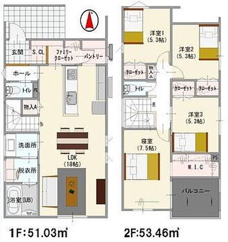 Ａｓｏｂｉ－西尾市下矢田町第一　１号棟 間取りは生活のしやすさを重視。家族みんなが気持ちよく過ごすための構造と使いやすい間取りを実現。