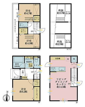 荒川区東尾久８丁目 3ＬＤＫ、土地面積38．58平米、建物面積73．99平米