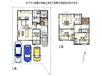 金沢市諸江町下丁　新築一戸建て（ＳＨＰシリーズ） 袋地ですが、駐車しやすいです。リビングの隣にちょっとした和室があり、子育てやくつろぎスペースに最適☆
