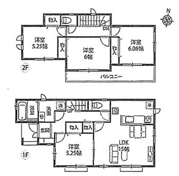 見沼区蓮沼３　新築　Ａ号棟　Ｆ 間取り図です。