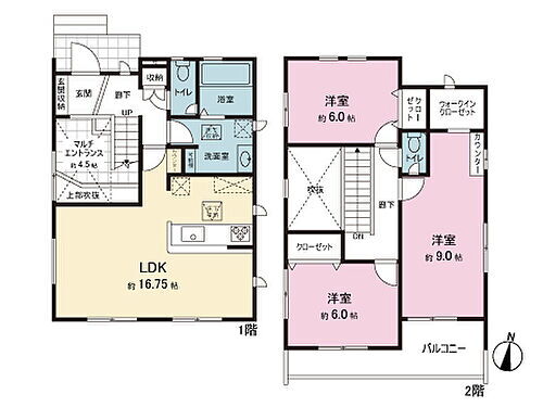 浜松市中央区本郷町　新築戸建　２号棟 間取図です。図面と異なる場合は現況を優先させていただきます。