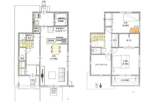 新潟市江南区泉町２丁目 17帖のLDKは水回りと直結の家事ラク動線。2階は大きめWICとフリースペースは個室のほか書斎や納戸にも使えます。