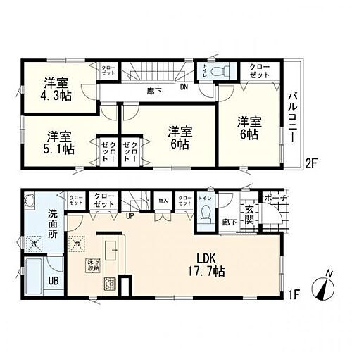 港南区日限山４丁目　新築一戸建て　４期２号棟 4ＬＤＫ